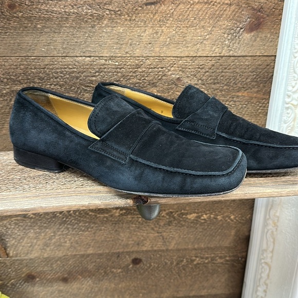 VIA SPIGA Men’s Italian Black  suede shoes size 9 - Picture 1 of 7